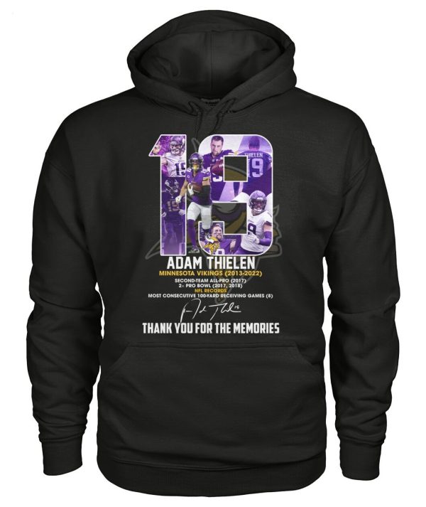 19 Adam Thielen Minnesota Vikings 2013 – 2022 Thank You For The Memories T-Shirt – Limited Edition