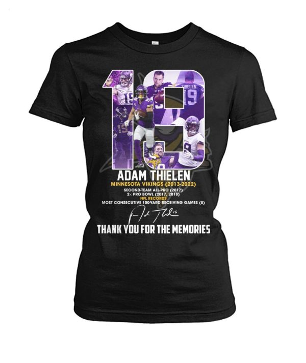 19 Adam Thielen Minnesota Vikings 2013 – 2022 Thank You For The Memories T-Shirt – Limited Edition