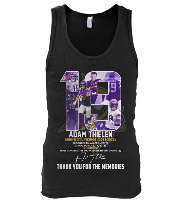 19 Adam Thielen Minnesota Vikings 2013 – 2022 Thank You For The Memories T-Shirt – Limited Edition