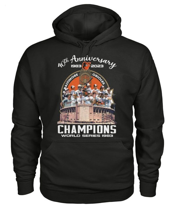 40th Anniversary 1983 – 2023 Baltimore Orioles Champions World Series 1983 T-Shirt – Limited Edition