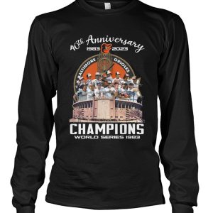 40th Anniversary 1983 2023 Baltimore Orioles Champions World Series 1983  Signatures Shirt