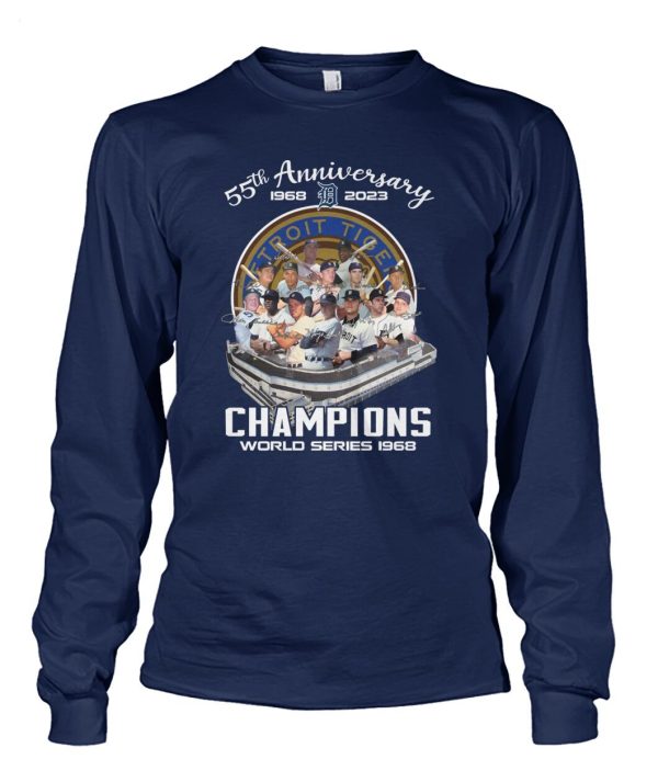 55th Anniversary 1968 – 2023 Detroit Tigers Champions World Series 1968 T-Shirt – Limited Edition