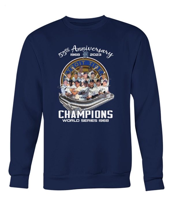 55th Anniversary 1968 – 2023 Detroit Tigers Champions World Series 1968 T-Shirt – Limited Edition