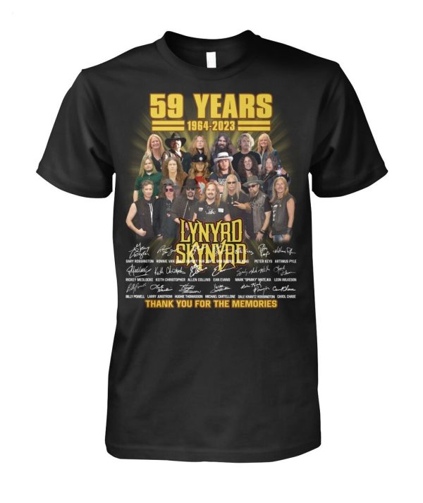 59 Years Of 1964 – 2023 Lynyrd Skynyrd Thank You For The Memories T-Shirt – Limited Edition