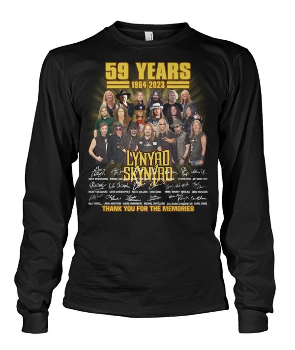 59 Years Of 1964 – 2023 Lynyrd Skynyrd Thank You For The Memories T-Shirt – Limited Edition