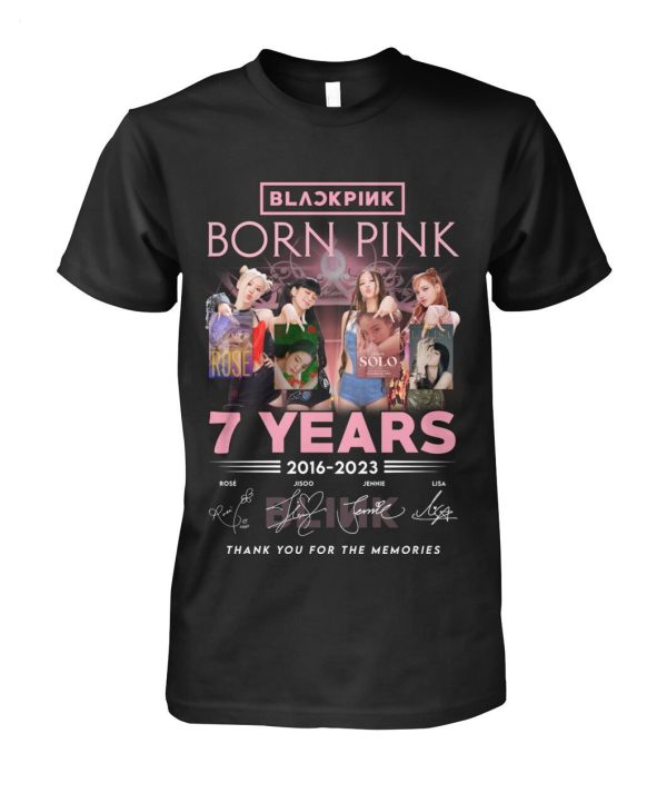 Black Pink Born Pink 7 Years 2016 – 2023 Thank You For The Memories T-Shirt – Limited Edition