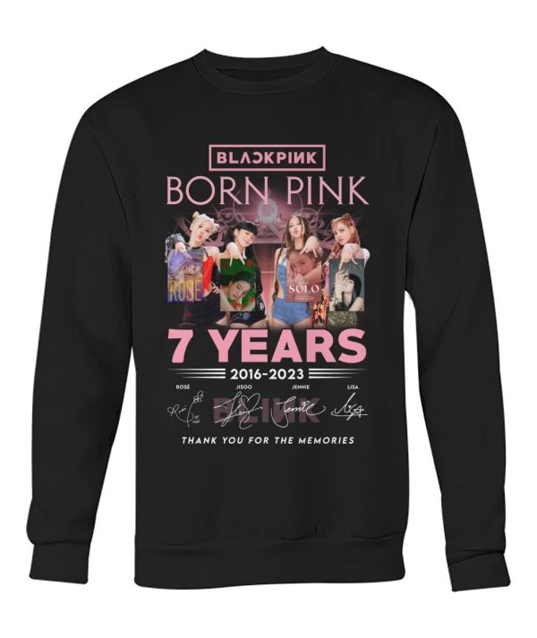 Black Pink Born Pink 7 Years 2016 – 2023 Thank You For The Memories T-Shirt – Limited Edition