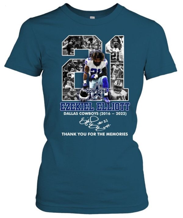 Ezekiel Elliott Dallas Cowboys 2016 – 2022 Thank You For The Memories T-Shirt – Limited Edition