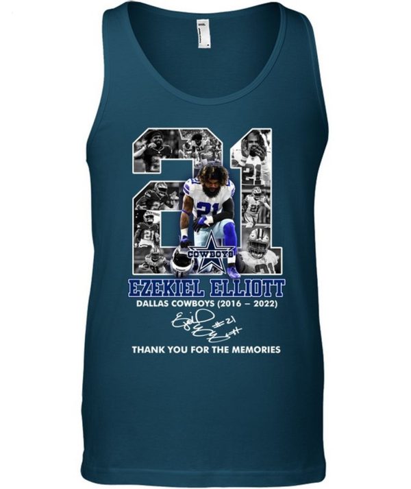 Ezekiel Elliott Dallas Cowboys 2016 – 2022 Thank You For The Memories T-Shirt – Limited Edition