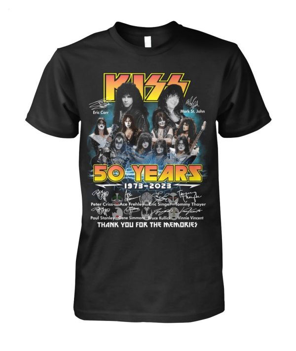 Kiss Band 50 Years 1973 – 2023 Thank You For The Memories New Design T-Shirt – Limited Edition