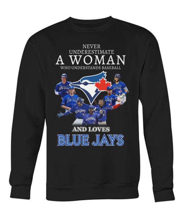 Never Underestimate A Woman Who Understands Baseball And Loves Blue Jays T-Shirt – Limited Edition