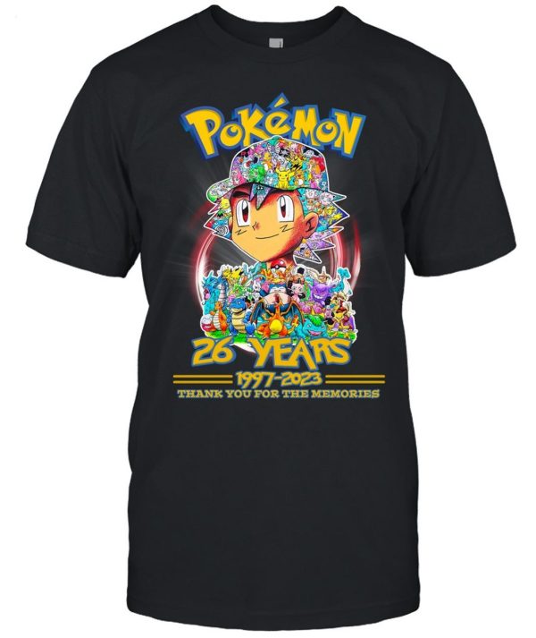 Pokemon 26 Years 1997 – 2023 Thank You For The Memories T-Shirt – Limited Edition