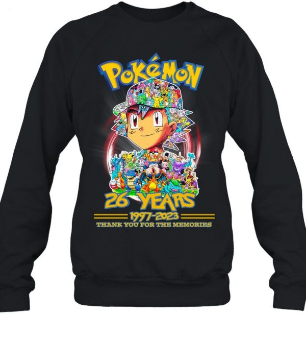 Pokemon 26 Years 1997 – 2023 Thank You For The Memories T-Shirt – Limited Edition