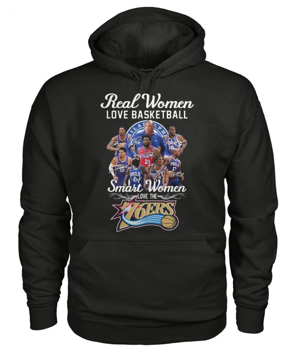 Real Women Love Basketball Smart Women Love The 76ers T-Shirt – Limited Edition