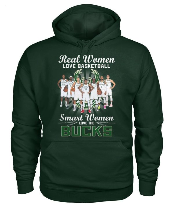 Real Women Love Basketball Smart Women Love The Bucks T-Shirt – Limited Edition