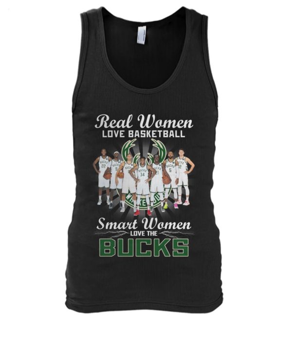 Real Women Love Basketball Smart Women Love The Bucks T-Shirt – Limited Edition