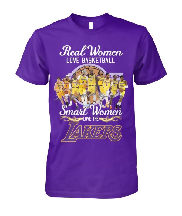 Real Women Love Basketball Smart Women Love The Lakers T-Shirt – Limited Edition