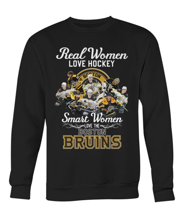 Real Women Love Hockey Smart Women Love The Boston Bruins T-Shirt – Limited Edition