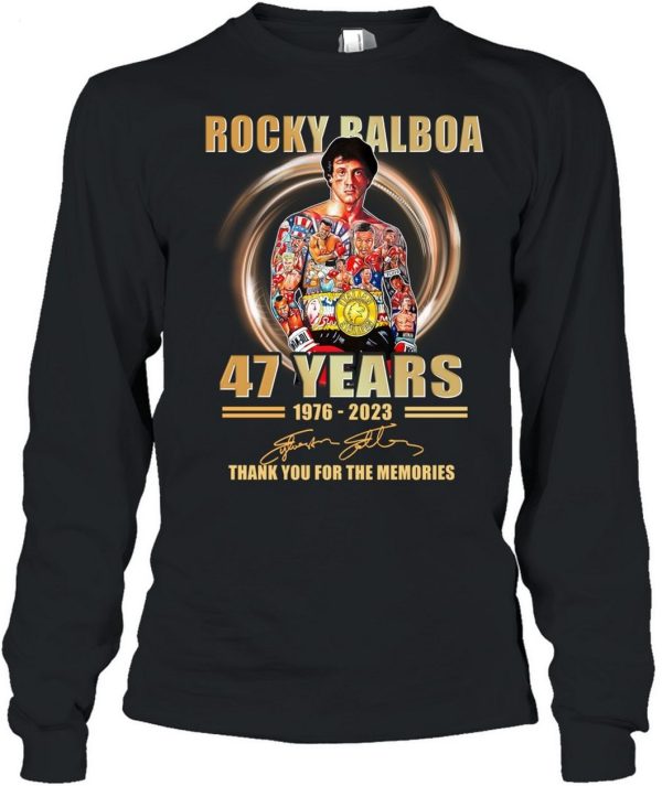 Rocky Balboa 47 Years 1976 – 2023 Thank You For The Memories T-Shirt – Limited Edition