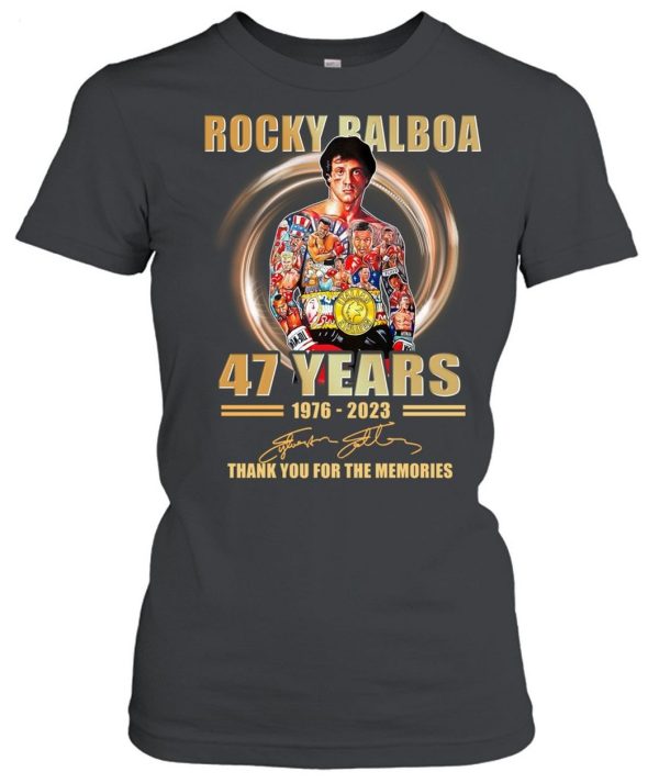 Rocky Balboa 47 Years 1976 – 2023 Thank You For The Memories T-Shirt – Limited Edition