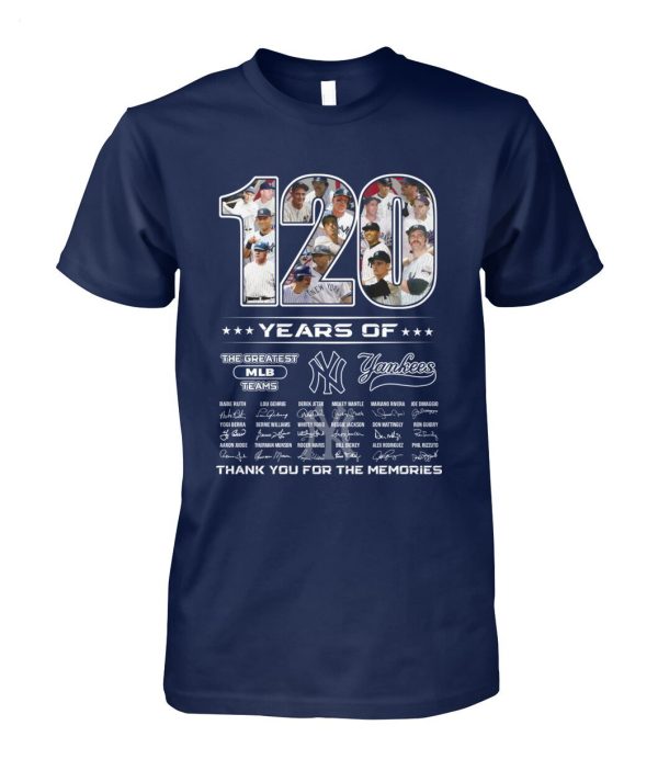 120 Years Of The Greatest MLB Teams New York Yankees Thank You For The Memories T-Shirt – Limited Edition