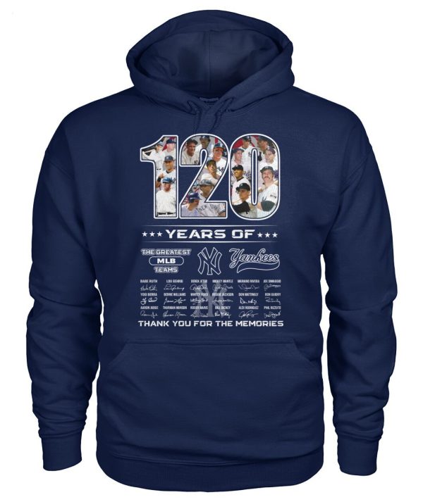 120 Years Of The Greatest MLB Teams New York Yankees Thank You For The Memories T-Shirt – Limited Edition