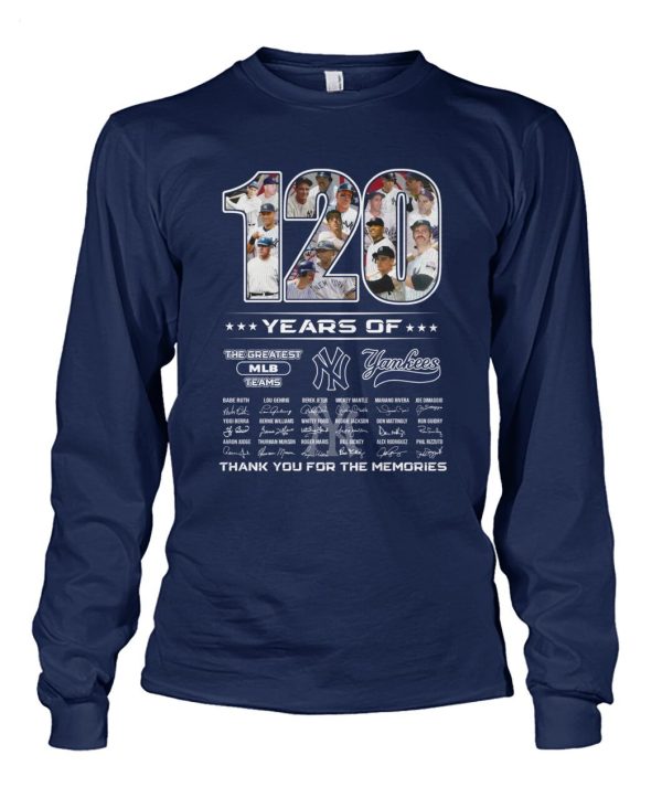 120 Years Of The Greatest MLB Teams New York Yankees Thank You For The Memories T-Shirt – Limited Edition