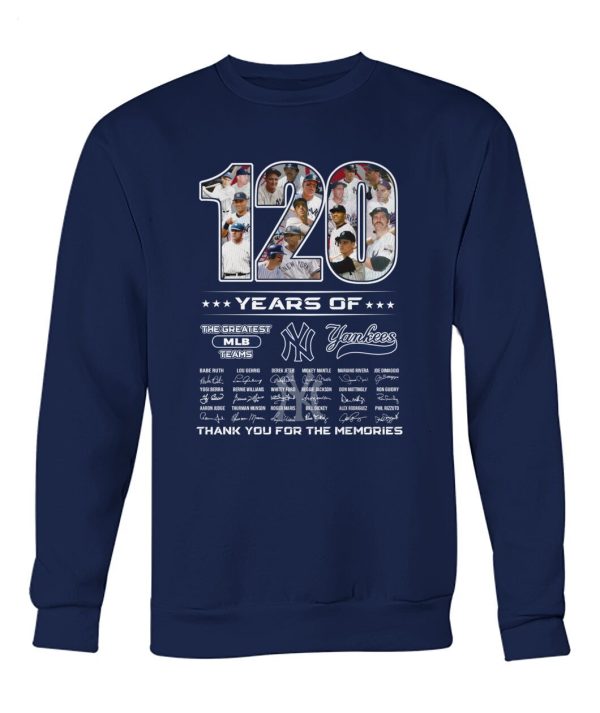 120 Years Of The Greatest MLB Teams New York Yankees Thank You For The Memories T-Shirt – Limited Edition