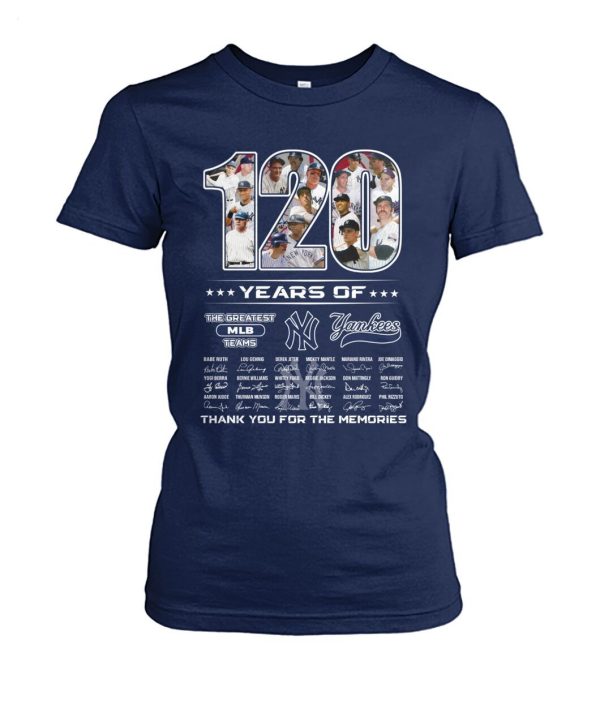 120 Years Of The Greatest MLB Teams New York Yankees Thank You For The Memories T-Shirt – Limited Edition