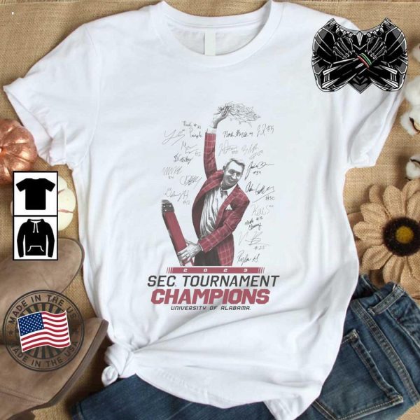 Alabama Crimson Tide 2023 Sec Tournament Champions University Of Alabama Signatures T-Shirt – Limited Edition