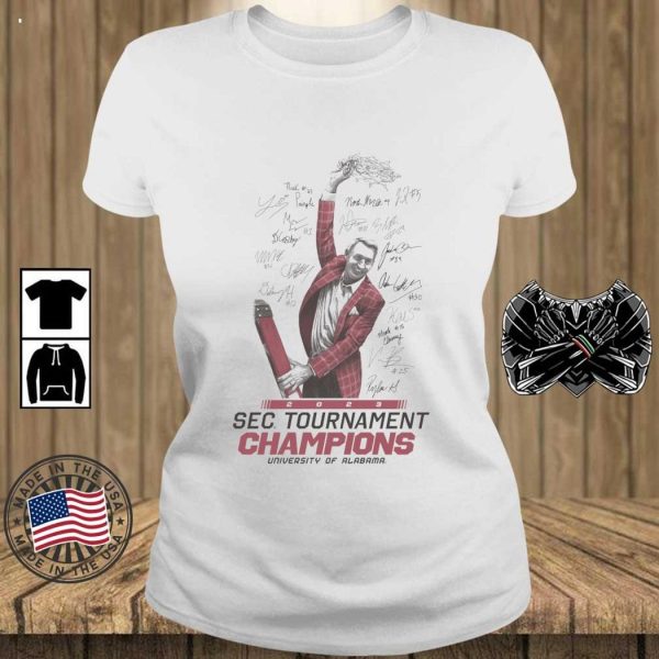 Alabama Crimson Tide 2023 Sec Tournament Champions University Of Alabama Signatures T-Shirt – Limited Edition