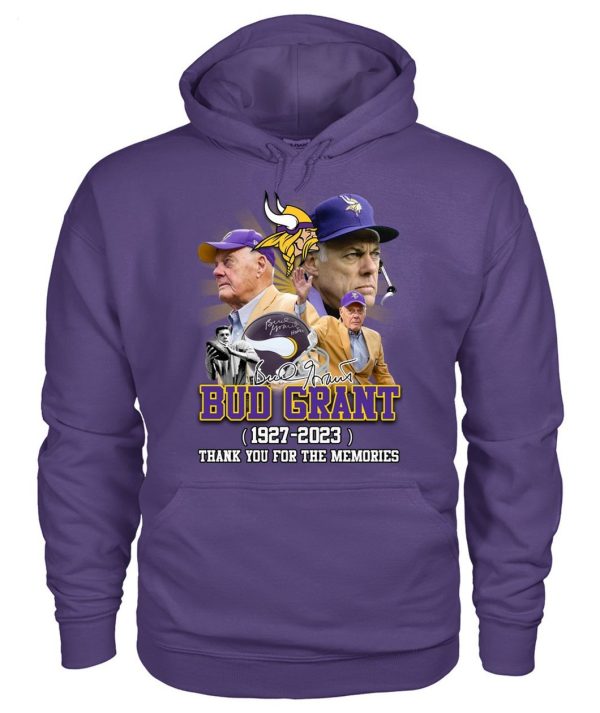 Bud Grant 1927 – 2023 Thank You For The Memories Signature Unisex T-Shirt – Limited Edition