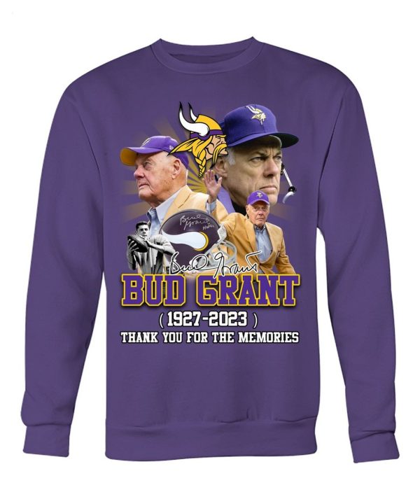 Bud Grant 1927 – 2023 Thank You For The Memories Signature Unisex T-Shirt – Limited Edition