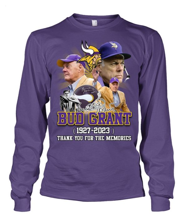 Bud Grant 1927 – 2023 Thank You For The Memories Signature Unisex T-Shirt – Limited Edition