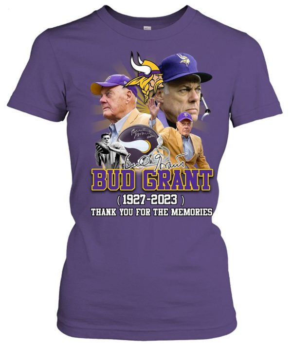 Bud Grant 1927 – 2023 Thank You For The Memories Signature Unisex T-Shirt – Limited Edition