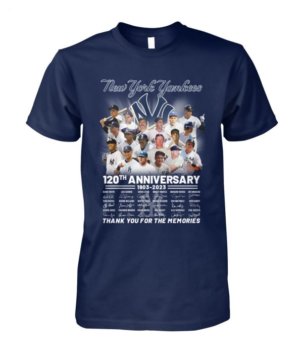 New York Yankees 120th Anniversary 1903 – 2023 Thank You For The Memories T-Shirt – Limited Edition