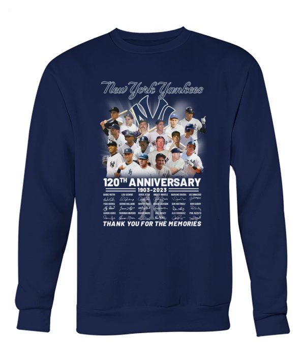 New York Yankees 120th Anniversary 1903 – 2023 Thank You For The Memories T-Shirt – Limited Edition