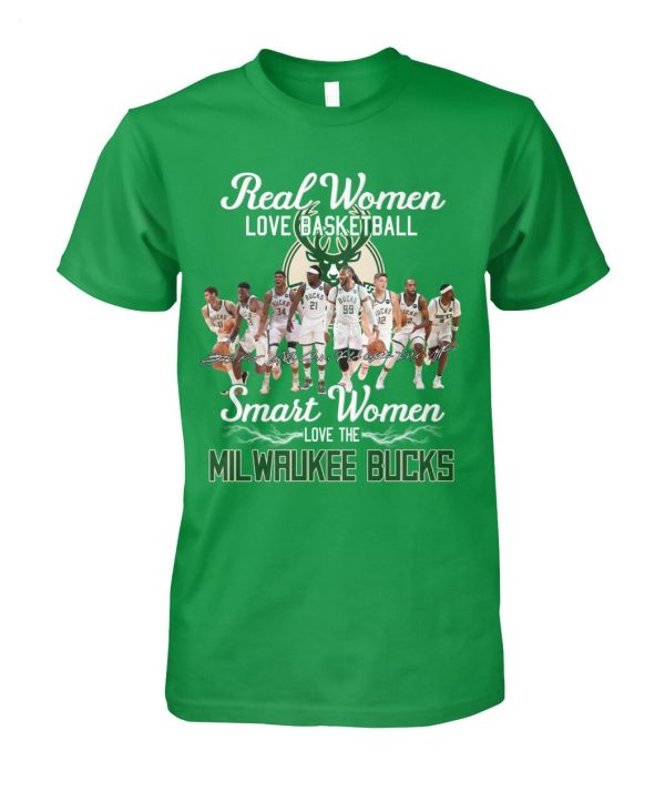 Real Women Love Basketball Smart Women Love The Milwaukee Bucks T-Shirt – Limited Edition