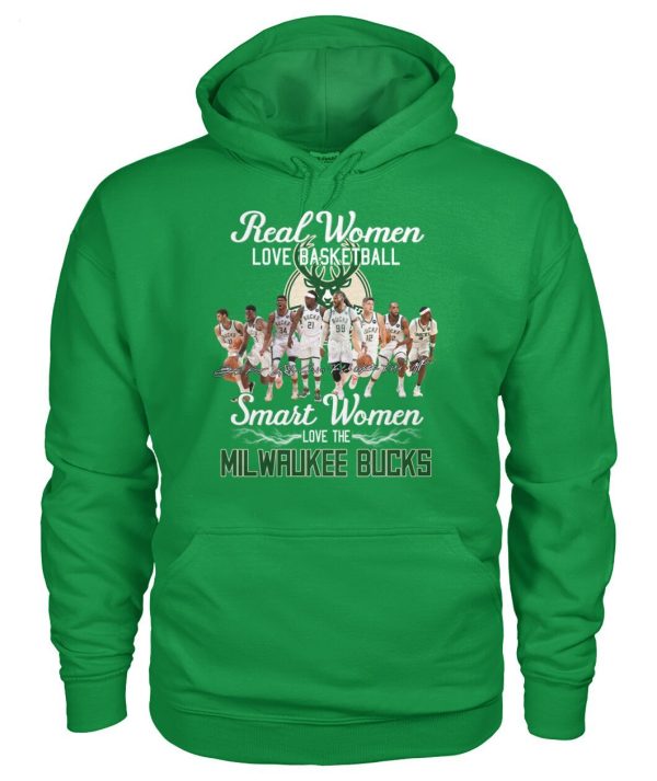 Real Women Love Basketball Smart Women Love The Milwaukee Bucks T-Shirt – Limited Edition