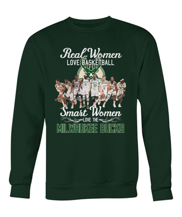 Real Women Love Basketball Smart Women Love The Milwaukee Bucks T-Shirt – Limited Edition