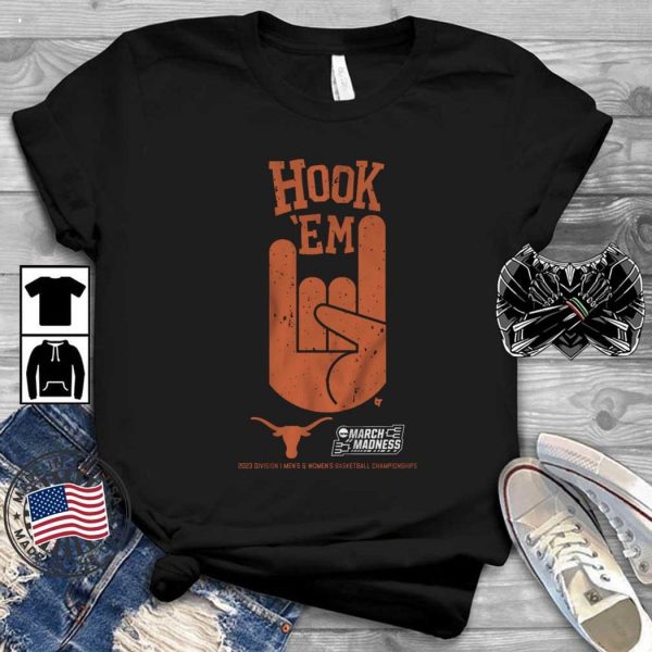 Texas Longhorns Hook ‘Em 2023 Division I Men’s And Women’s Basketball Championships T-Shirt – Limited Edition