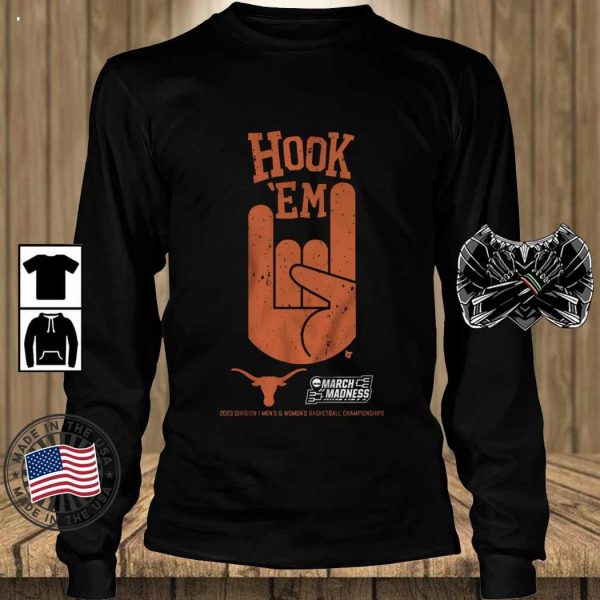 Texas Longhorns Hook ‘Em 2023 Division I Men’s And Women’s Basketball Championships T-Shirt – Limited Edition