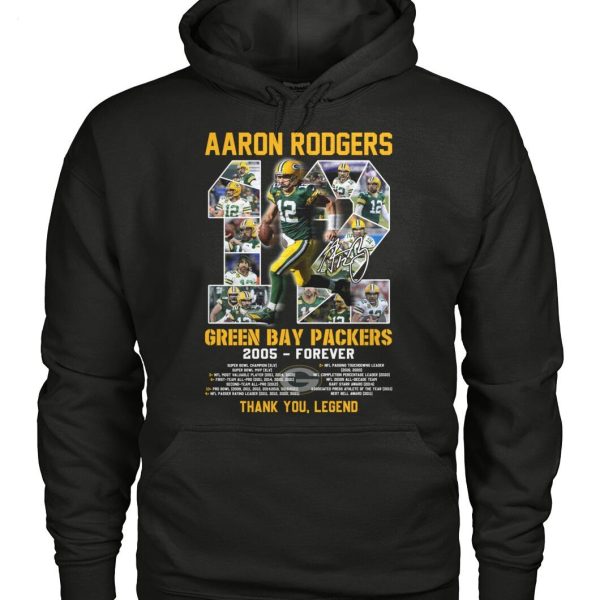 Aaron Rodgers 12 Green Bay Packers 2005 – Forever Thank You Legend T-Shirt – Limited Edition