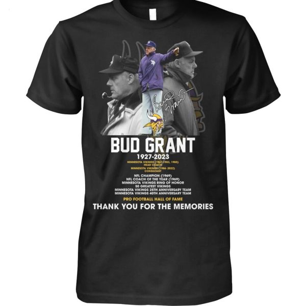 Bub Grant 1927 – 2023 Pro Football Hall Of Fame Thank You For The Memories T-Shirt – Limited Edition