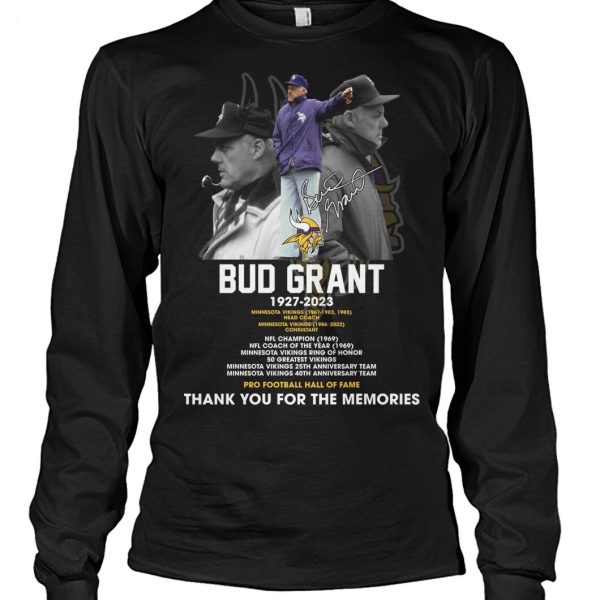 Bub Grant 1927 – 2023 Pro Football Hall Of Fame Thank You For The Memories T-Shirt – Limited Edition