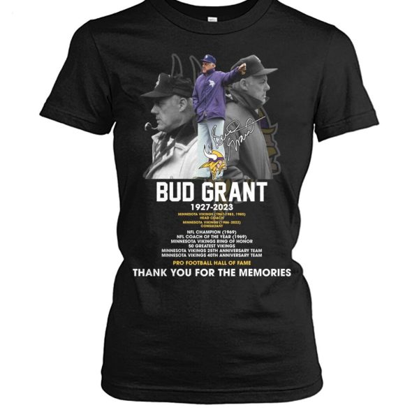 Bub Grant 1927 – 2023 Pro Football Hall Of Fame Thank You For The Memories T-Shirt – Limited Edition