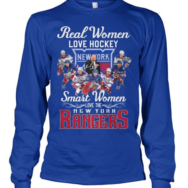 Real Women Love Hockey Smart Women Love The New York Rangers T-Shirt – Limited Edition