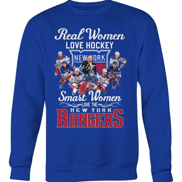 Real Women Love Hockey Smart Women Love The New York Rangers T-Shirt – Limited Edition