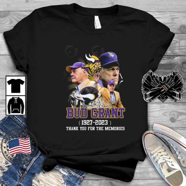 Bud Grant 1927 – 2023 Thank You For The Memories Signature T-Shirt