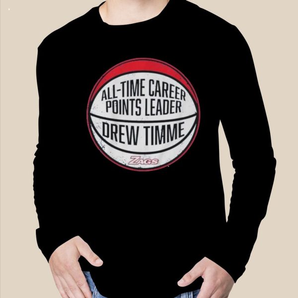 Gonzaga Bulldogs Drew Timme Alltime Career Points leader T-Shirt